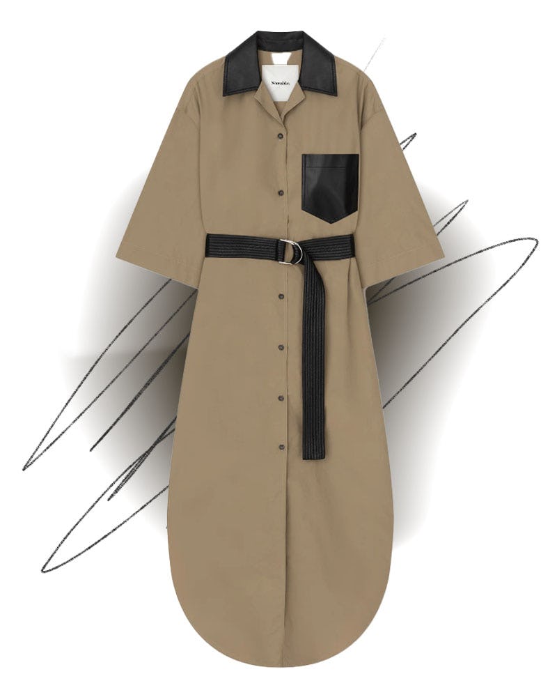 Meilani Belted Tech Poplin Shirt Dress