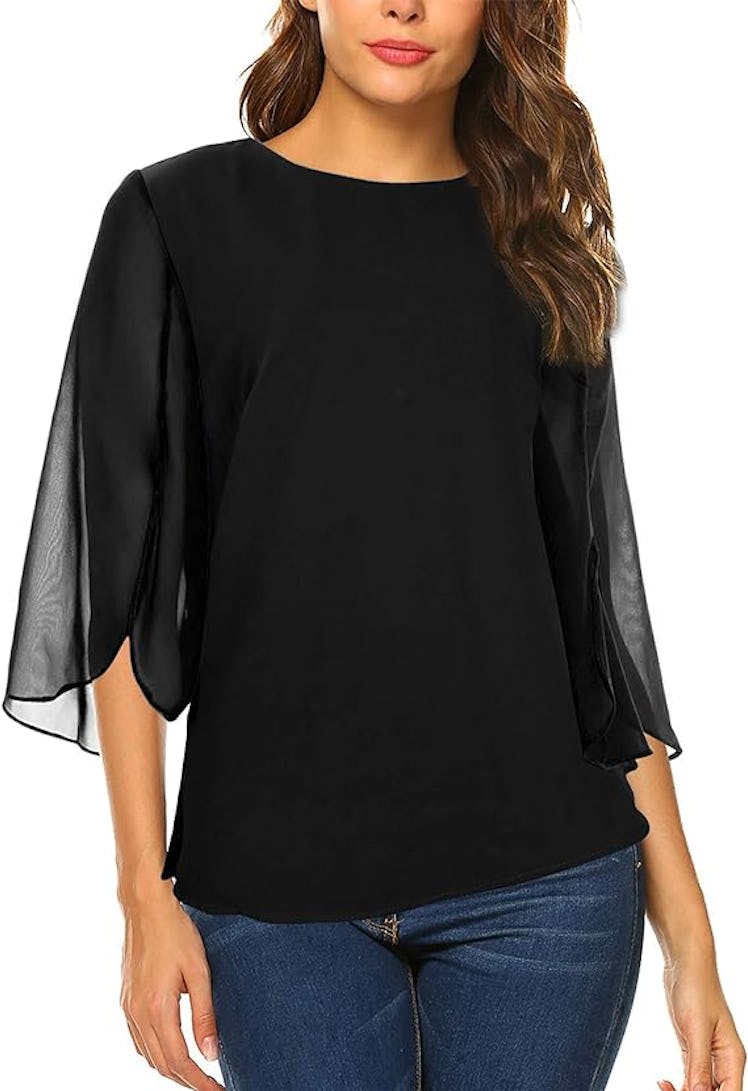 Oyamiki Flowy Chiffon Blouse