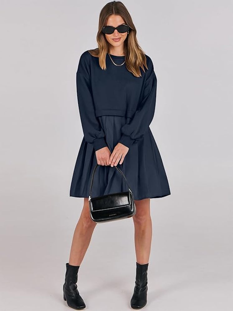 ANRABESS Oversized Sweatshirt Dress