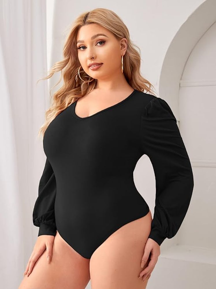 Milumia V Neck Long Sleeve Bodysuit