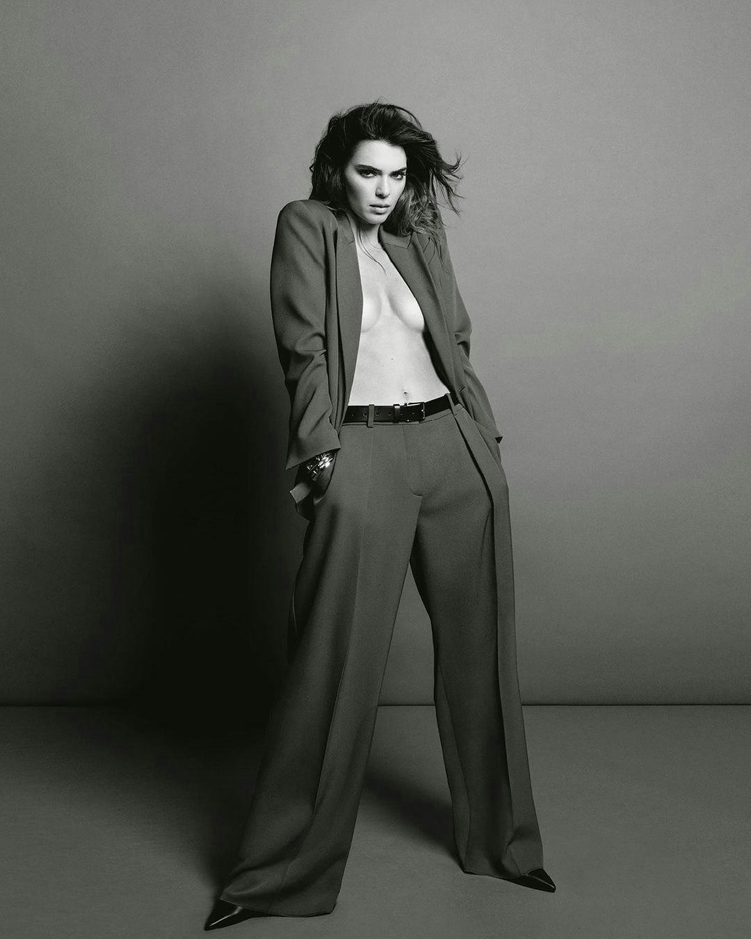 Kendall Jenner went braless for her Calvin Klein campaign.