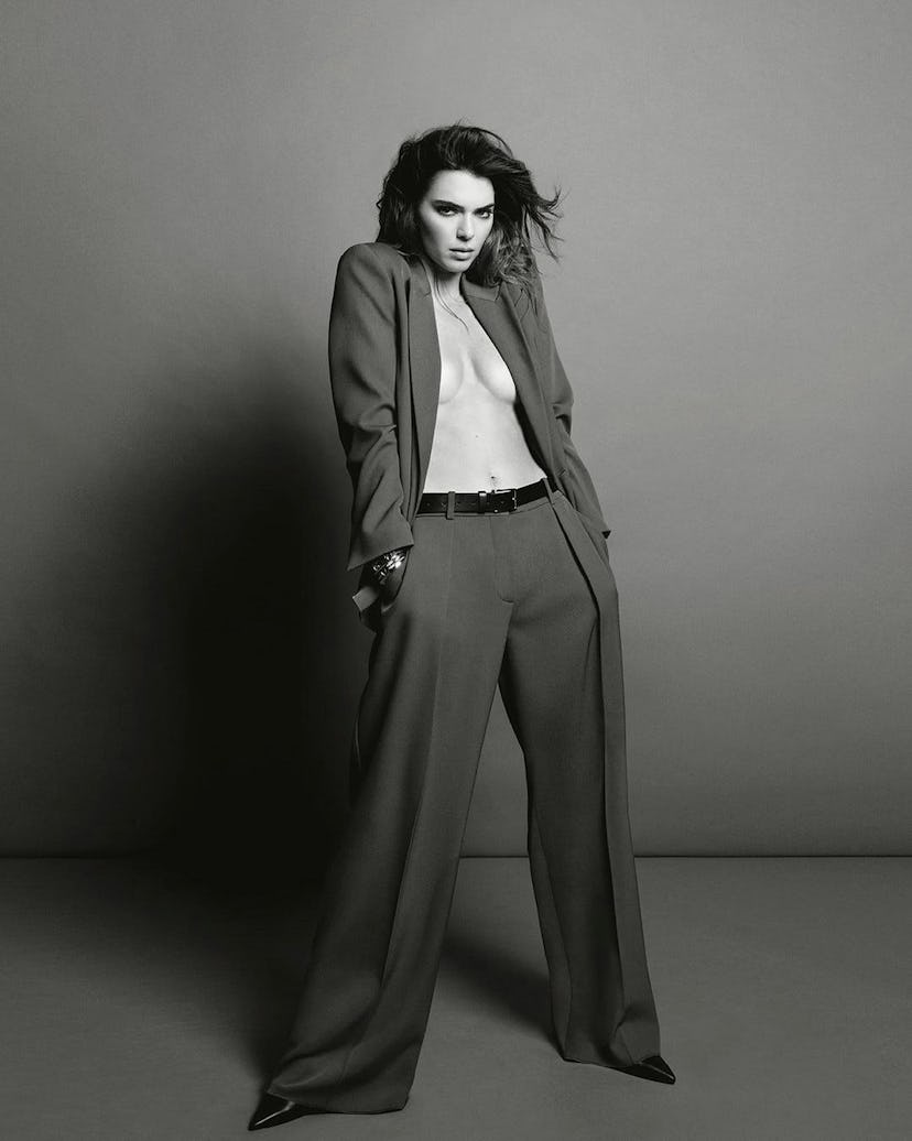 Kendall Jenner went braless for her Calvin Klein campaign.