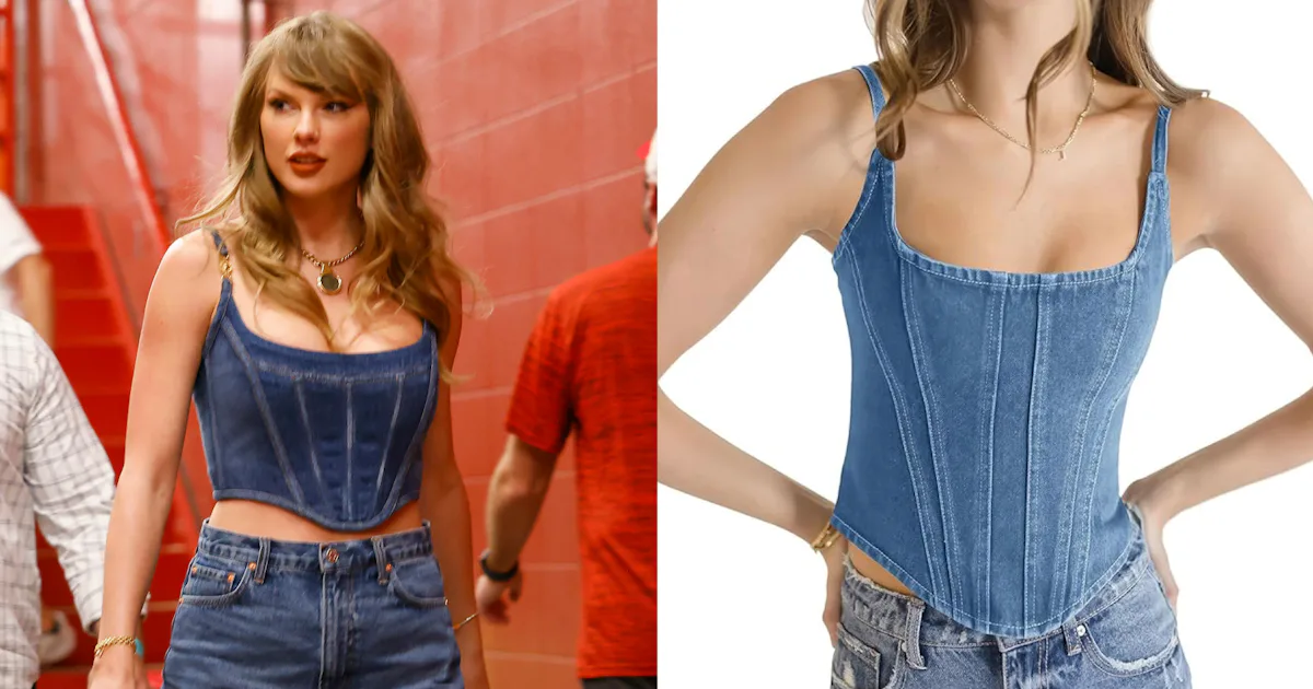 taylor swift denim dress dupe Forever 21 has a nearly identical lookalike of Taylor Swift's $480 denim mini dress