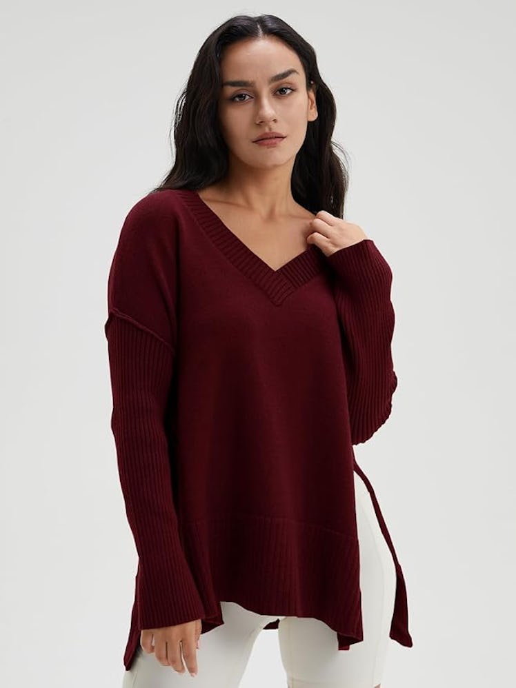 DEEP SELF V-Neck Oversized Sweaters