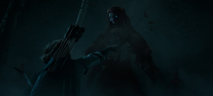 Galadriel (Morfydd Clark) stabs a Barrow-wight in 'The Lord of the Rings: The Rings of Power'