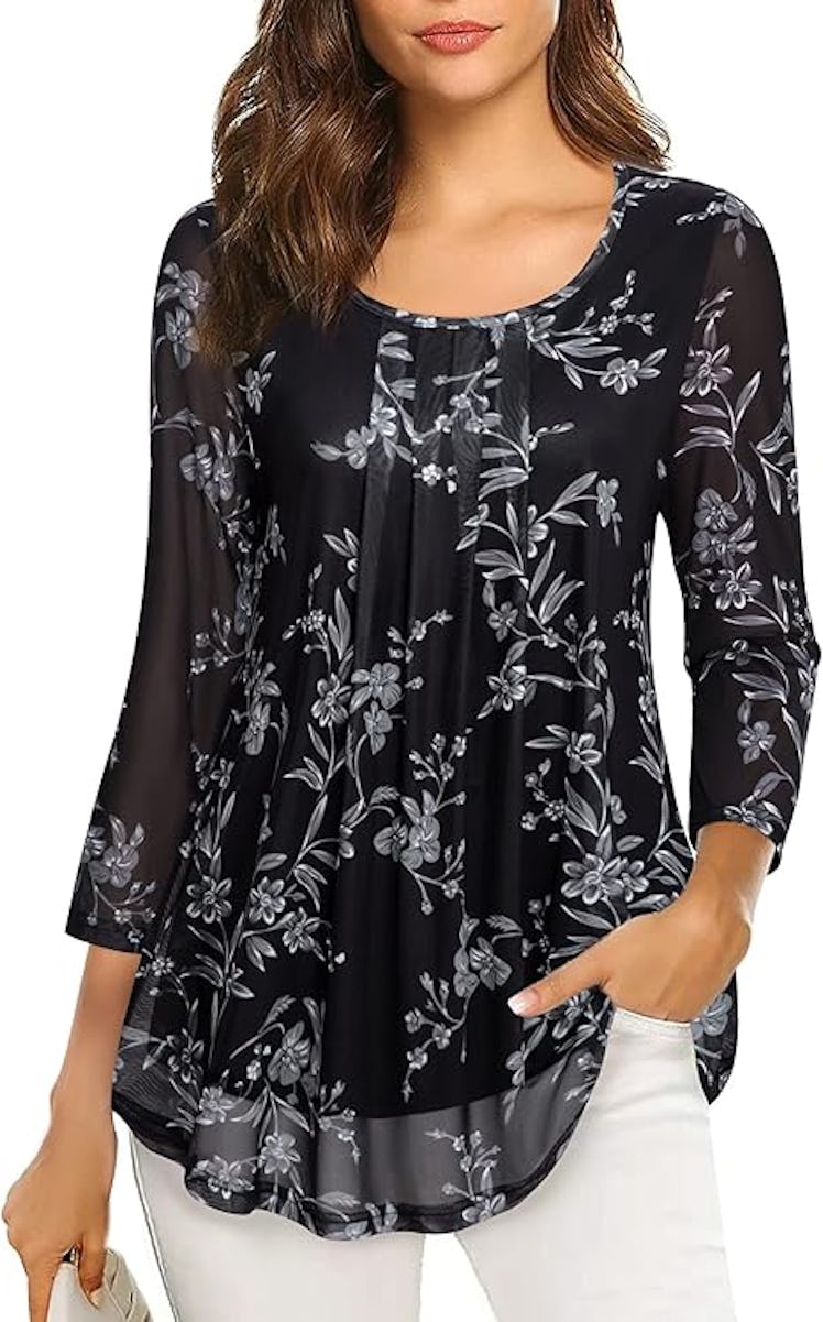 VALOLIA Mesh Layered Tunic