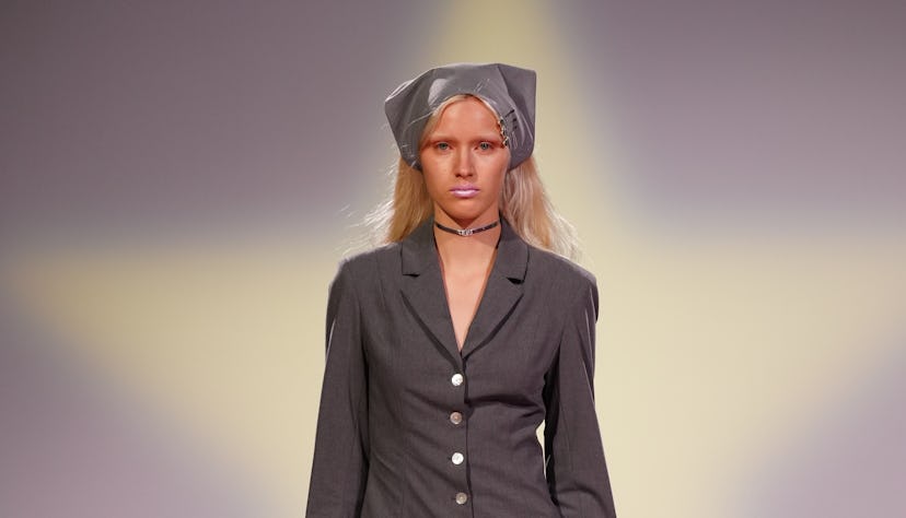 Baby pink lips at Sandy Liang