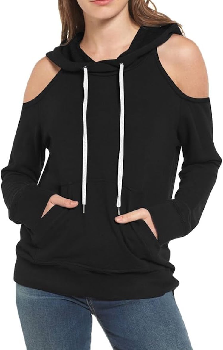 Kisscynest Cold Shoulder Hoodie