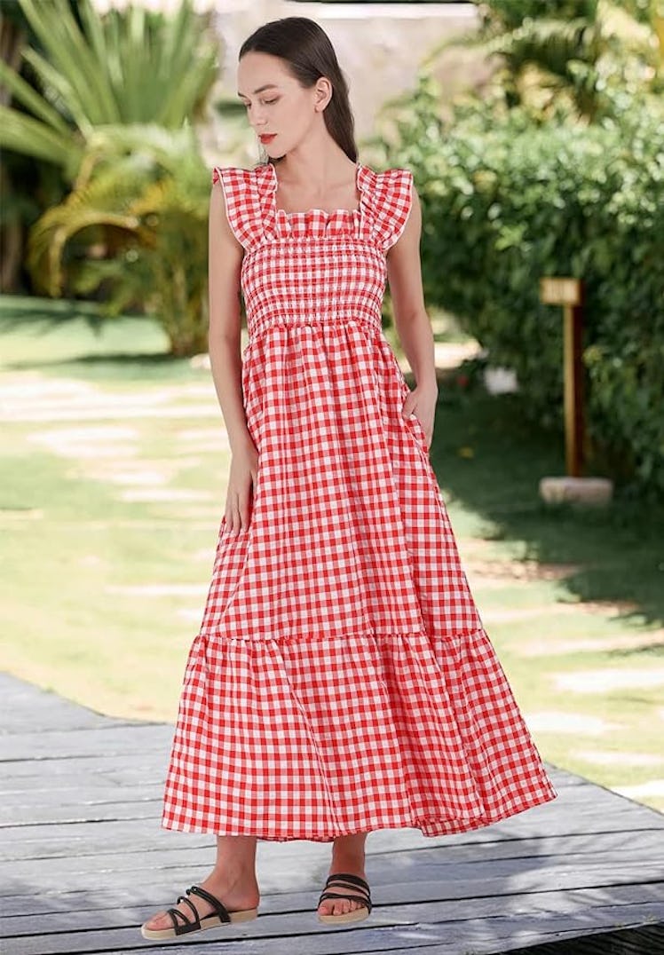 This red gingham dress from Amazon is a great dupe of the dress Taylor Swift wore to the US Open. 