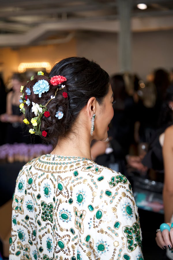Floral buns at Alice + Olivia.