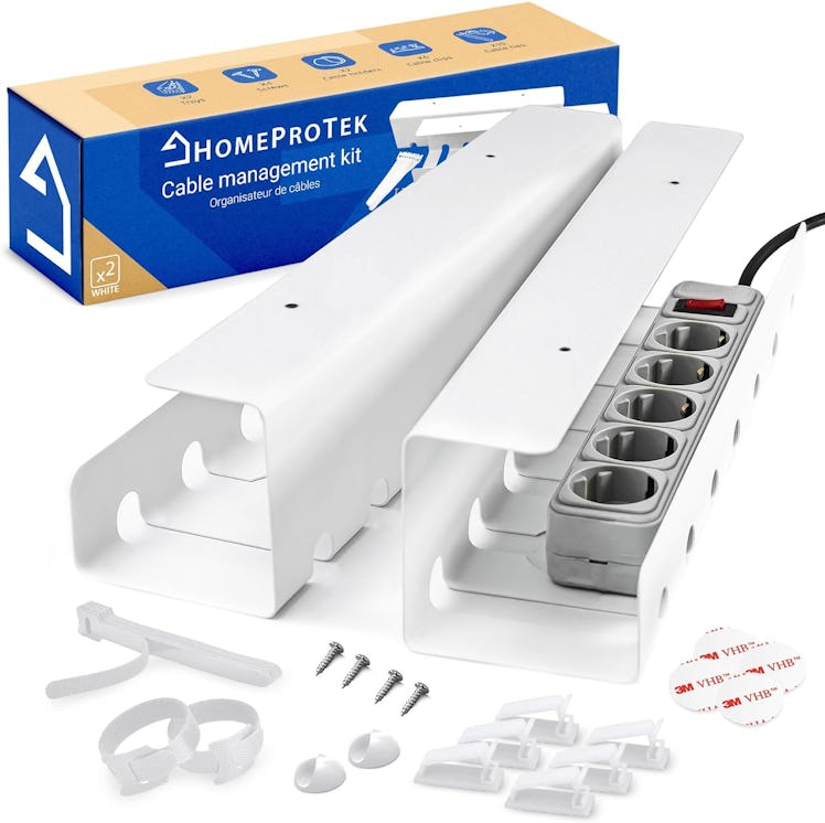 HOMEPROTEK Under Desk Cable Management Tray (2-Pack)