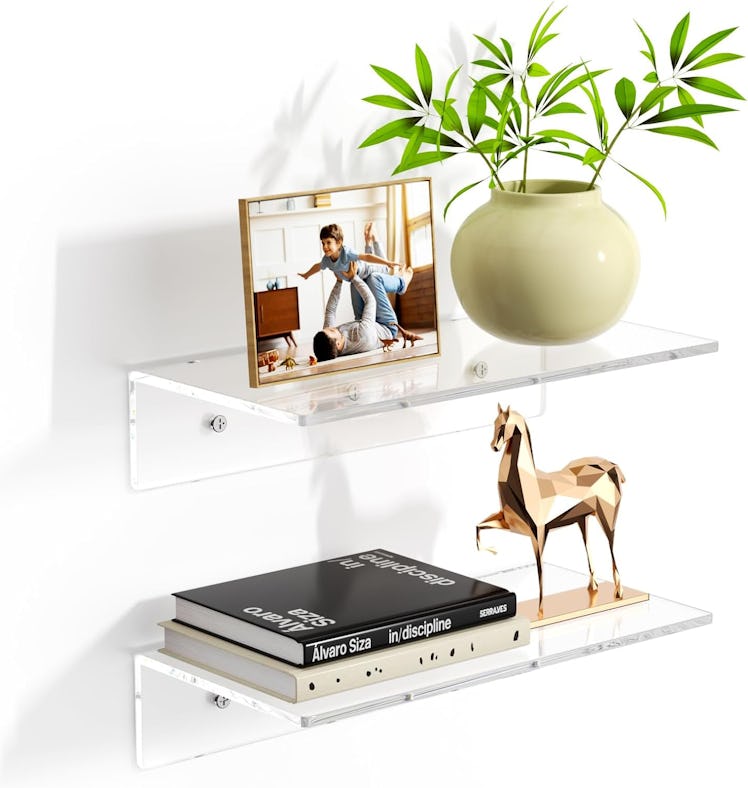 FEMELI Floating Acrylic Shelves (2-Pack)
