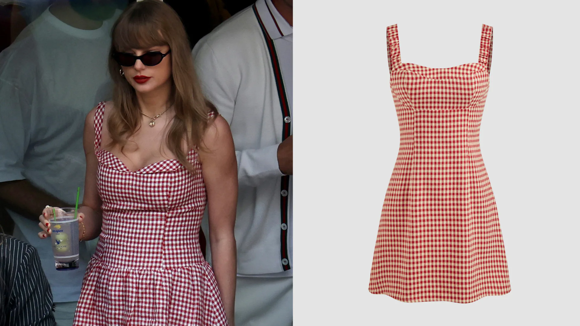 Taylor Swift US Open Red Gingham Dress Dupes For Fall Date Nights