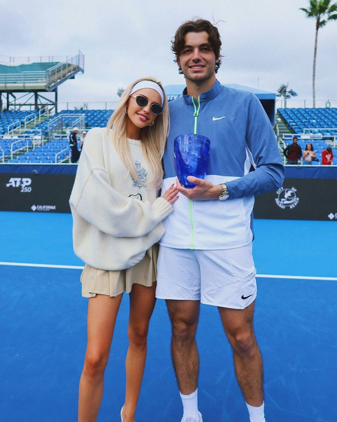 Morgan Riddle with her boyfriend, Taylor Fritz.