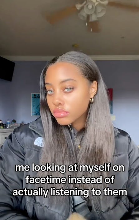 Staring at yourself on FaceTime.