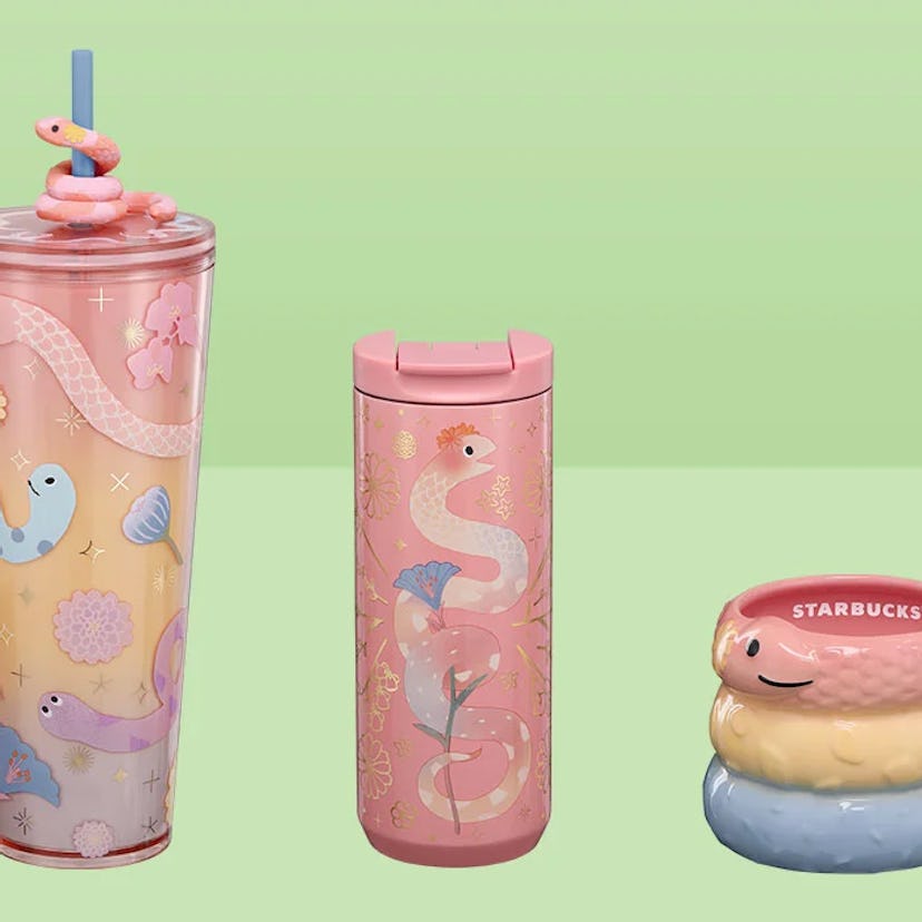 Starbucks has a Lunar New Year merch collection inspired by the Year of the Snake.