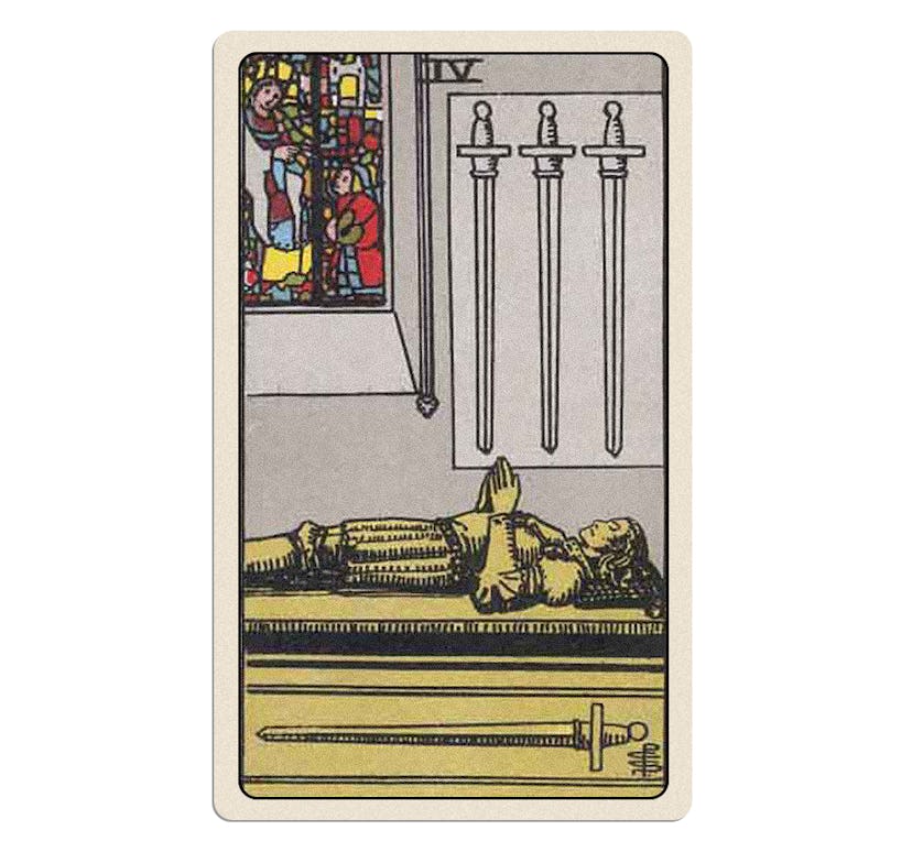Your tarot card for Tuesday, January 14, 2025 is the Four of Swords.