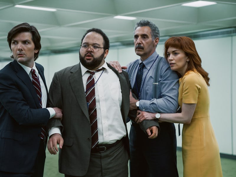 Adam Scott, Zach Cherry, John Turturro, and Britt Lower in Severance