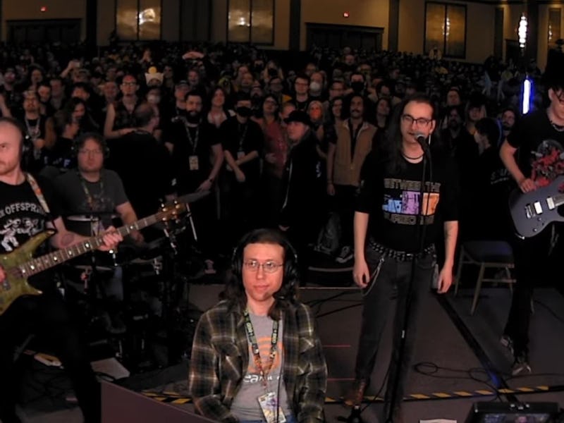live band with a crowd on Awesome Games Done Quick 2025 stage