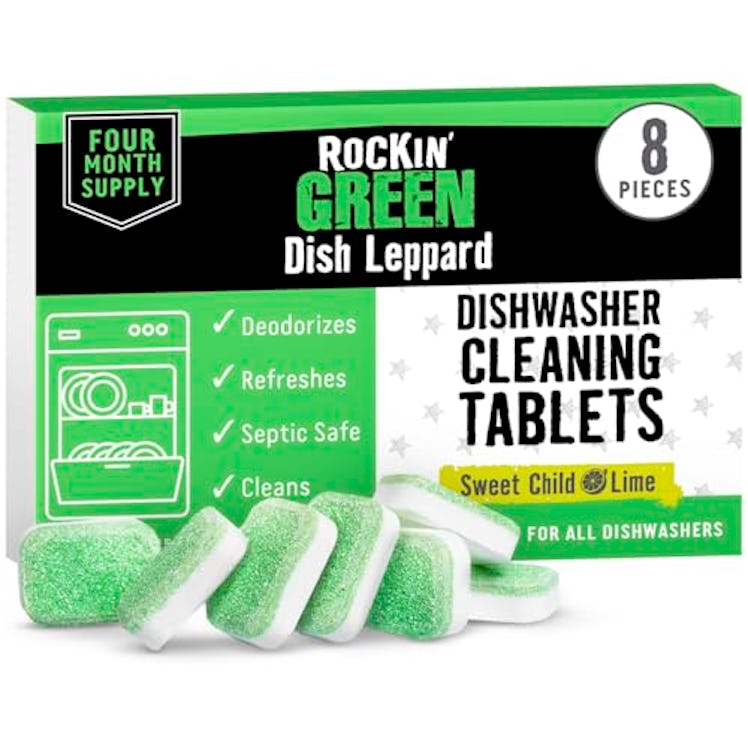 Rockin' Green Dishwasher Cleaner Tablets (8 Pack) - Septic Safe Dishwasher Cleaning Tablets Dishwash...