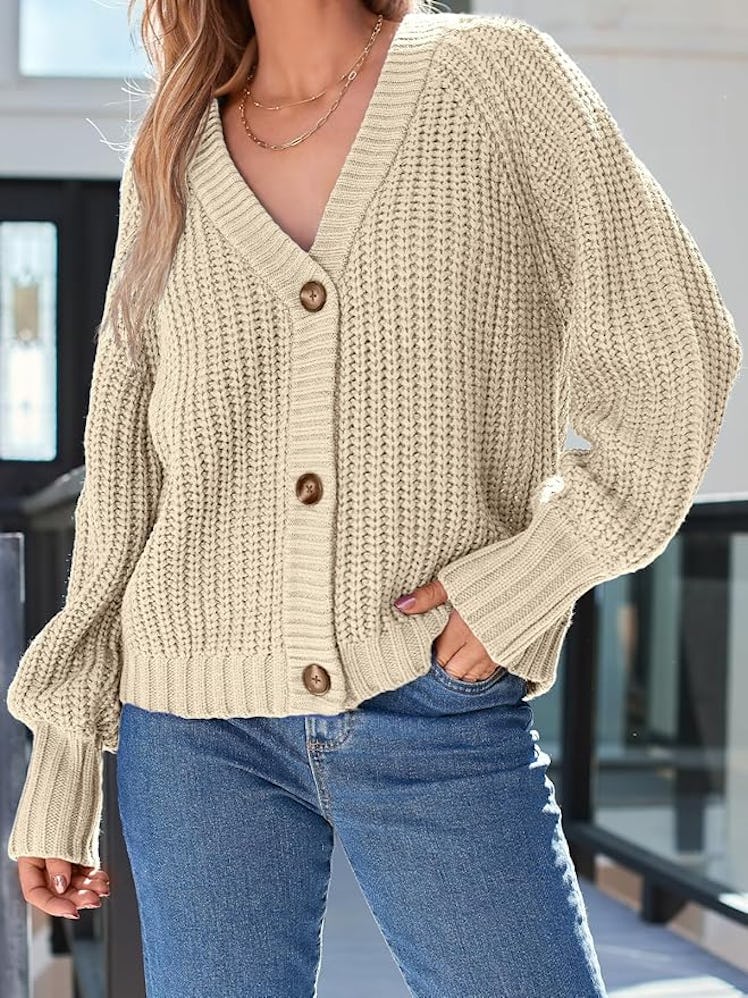 LILLUSORY Chunky Cropped Cardigan