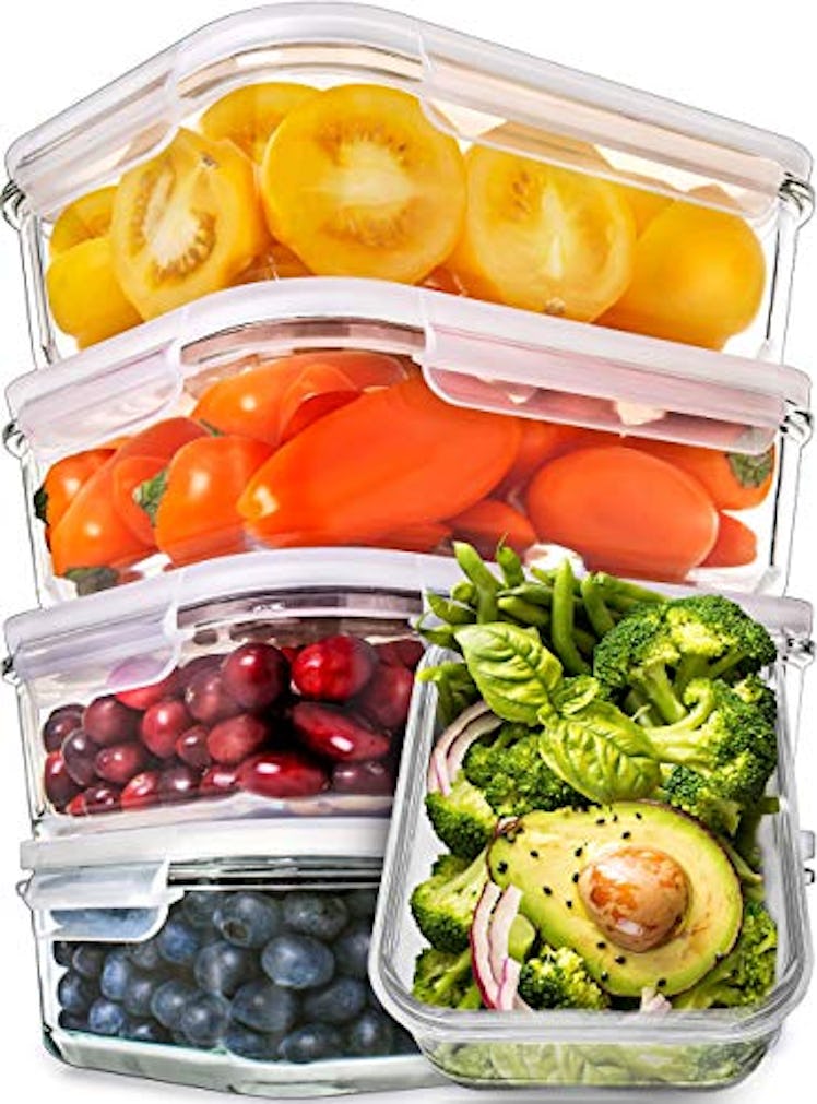 PrepNaturals Glass Meal Prep Containers (5-Pack)
