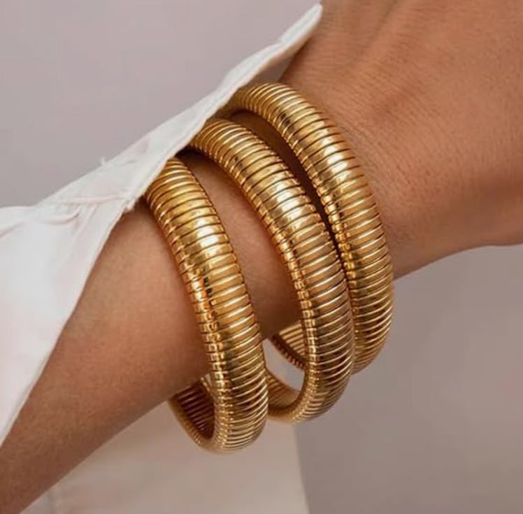 Awinesn Chunky Stretch Bangles Bracelets (3-Pieces)