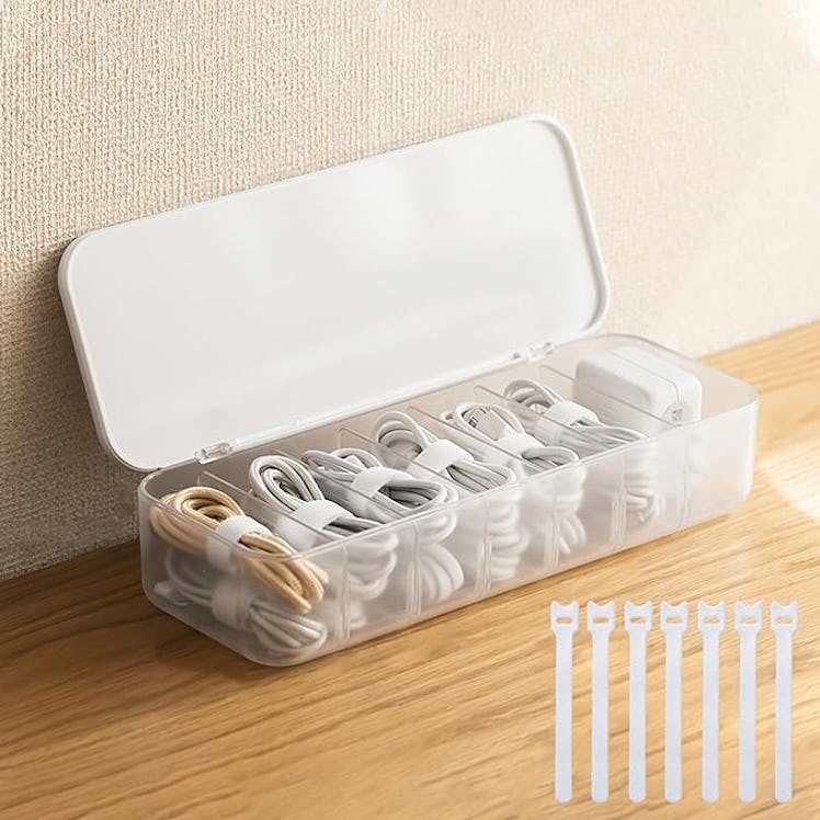 PAVSTINE Cable Organizer Storage Box