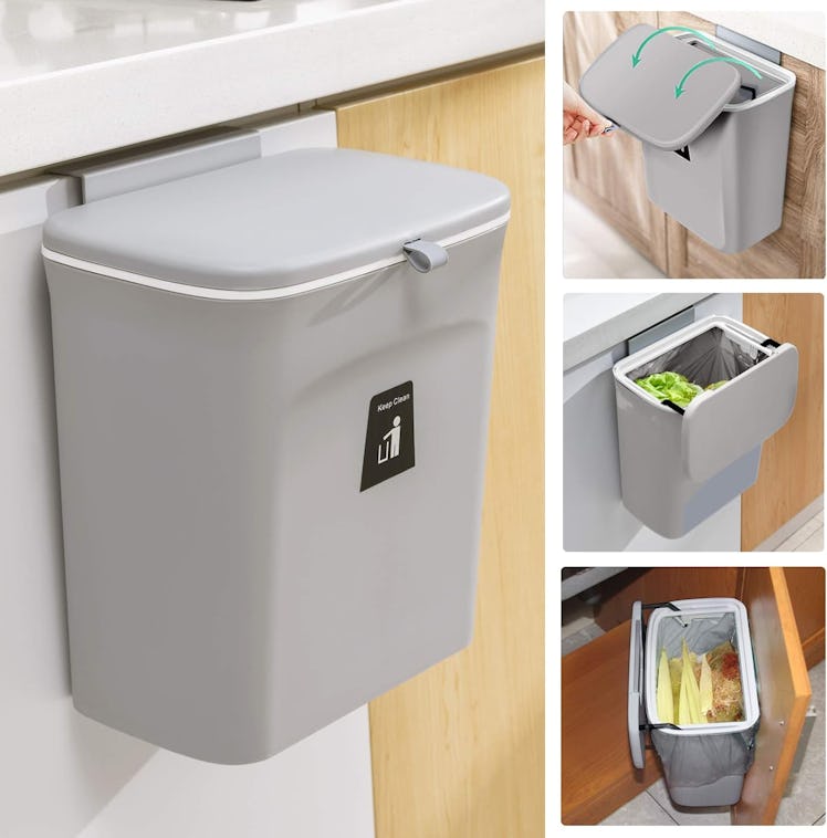 Tiyafuro Hanging Small Trash Can With Lid