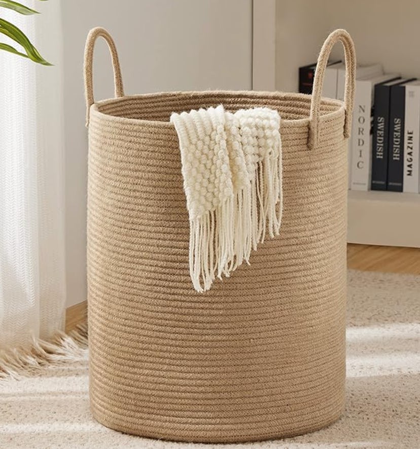 YOUDENOVA Jute Rope Laundry Hamper Basket