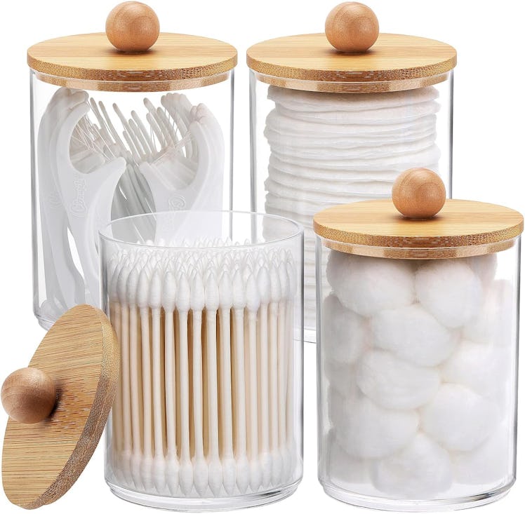 Tbestmax Apothecary Jars With Bamboo Lids (4-Pack)