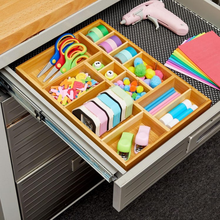 Juvale Bamboo Drawer Organizer Tray