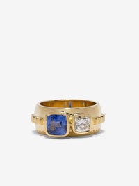 Sapphire &amp; Diamond Duet Ring