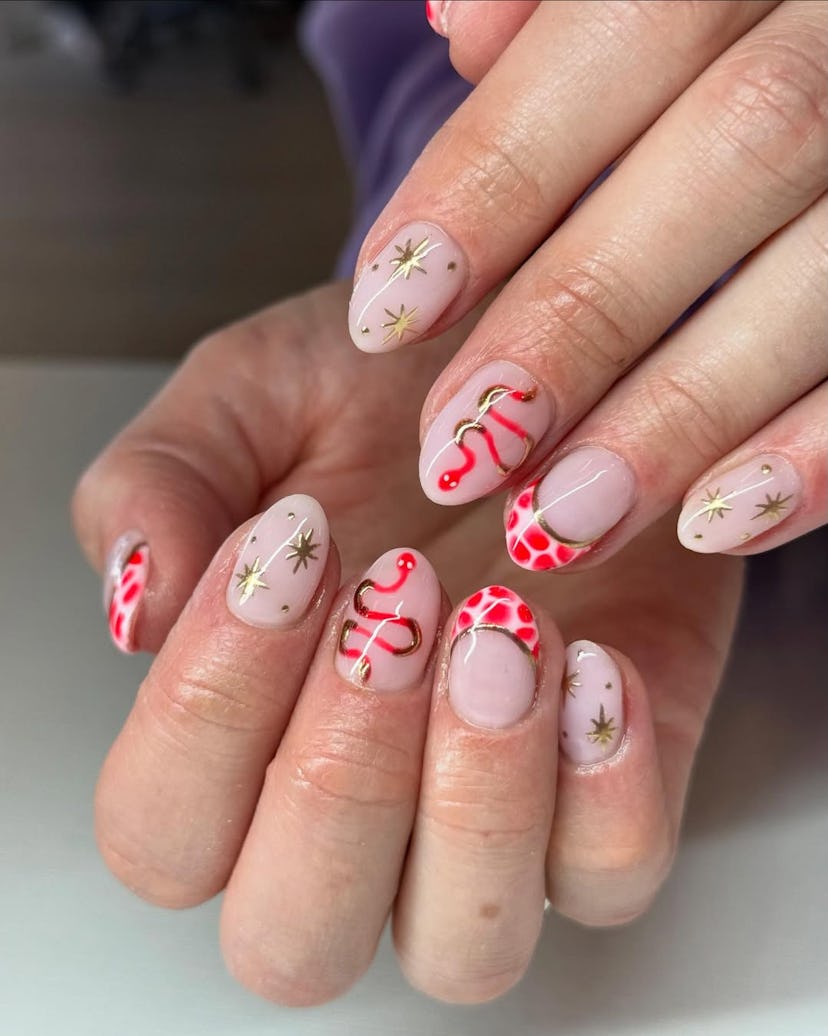 Celebrate the 2025 Lunar New Year with a snake-inspired manicure.