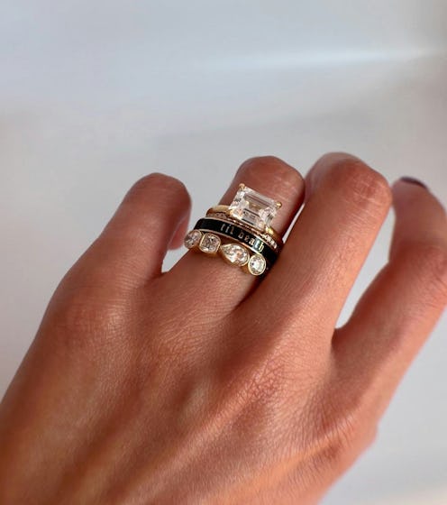 East-west engagement ring trend