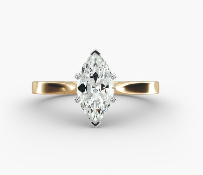GIA 1.41 Carat I-VS2 Marquise Diamond Petite Solitaire Ring