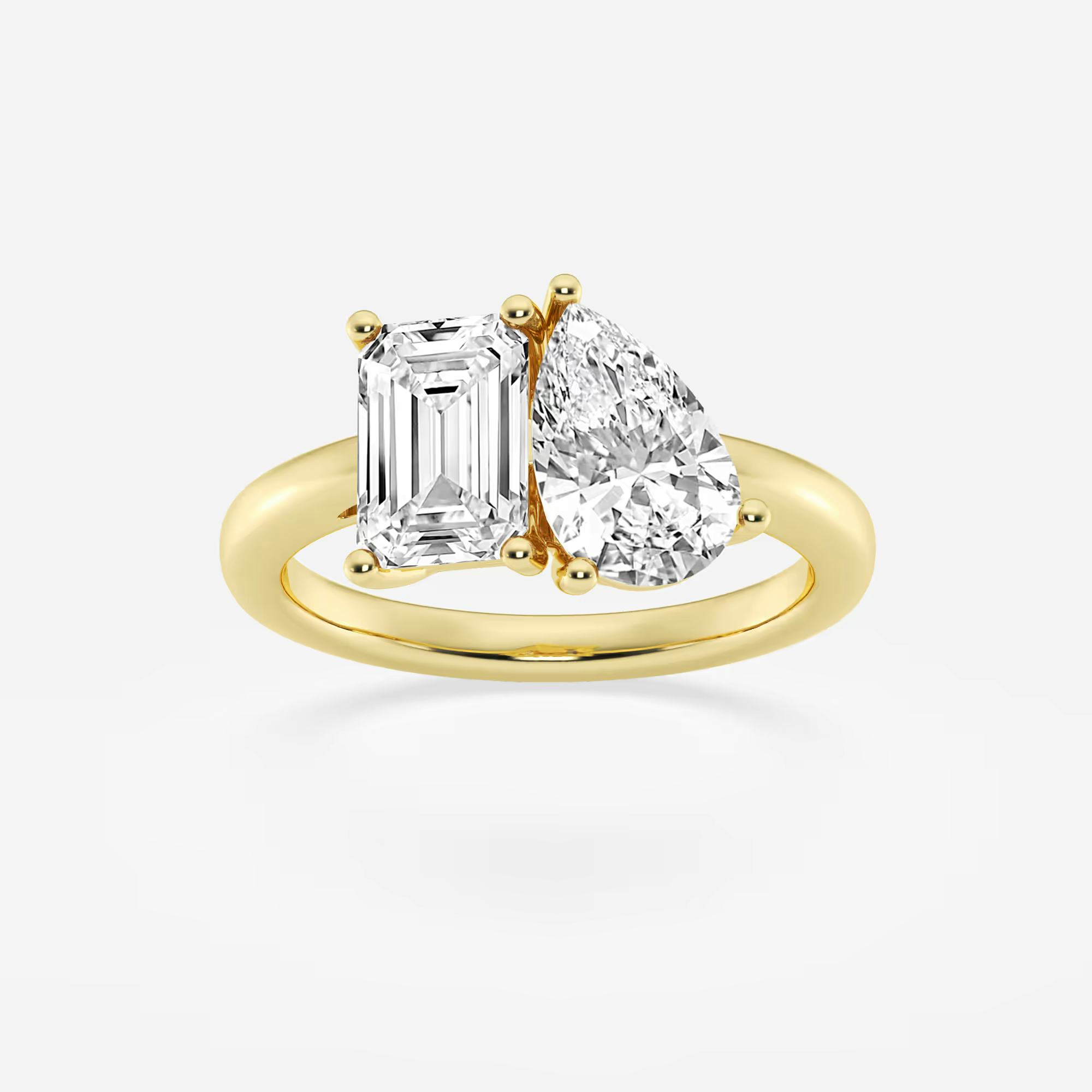 4 ctw Toi Et Moi Pear and Emerald Engagement Ring