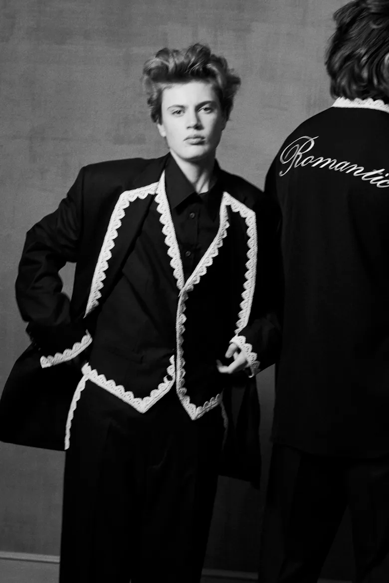 a look from moschino men's fall 2025 collection