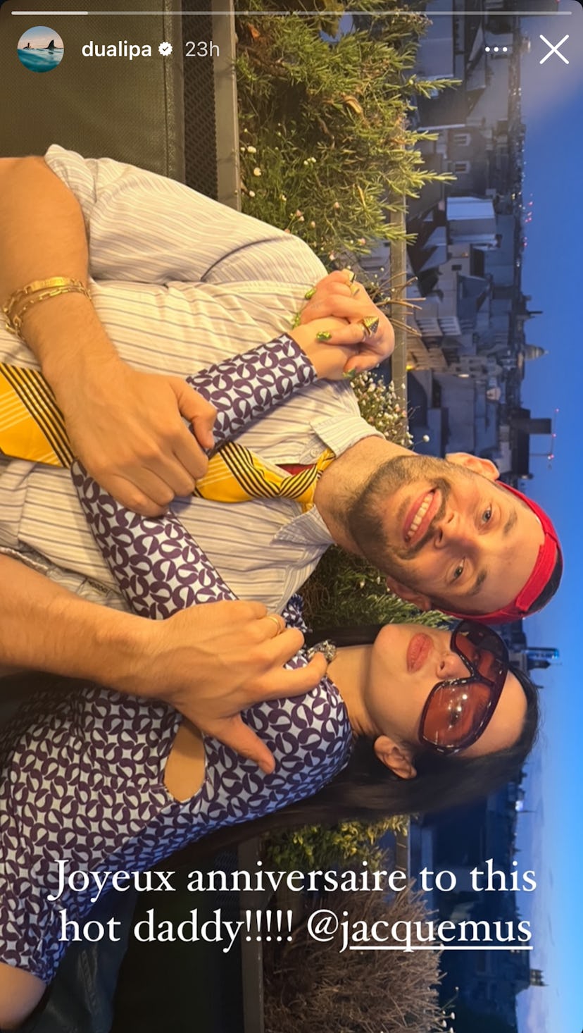 Dua Lipa’s geometric bodysuit