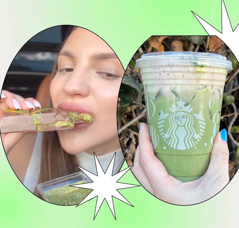 I tried Starbucks' secret menu Dubai chocolate bar matcha.