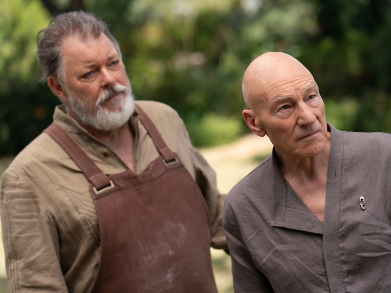 William Riker (Jonathan Frakes) and Jean-Luc Picard (Patrick Stewart) in 'Star Trek: Picard' Season ...