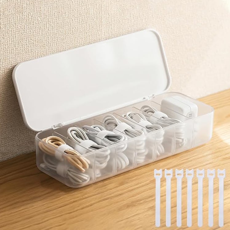 PAVSTINE Cable Organizer Storage Box 