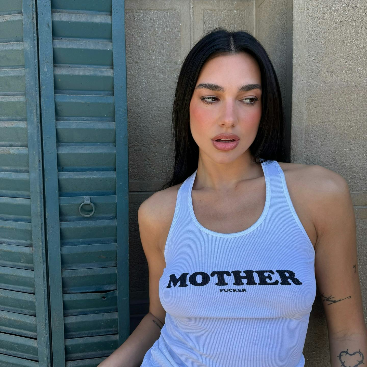 Dua Lipa wore a plunging top and a bra while in Chile.