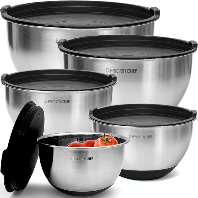Priority Chef Premium Stainless Steel Mixing Bowls With Airtight Lids