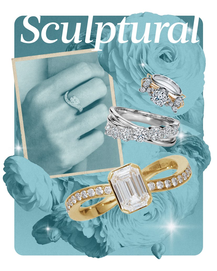 2025 engagement ring trend: sculptural.