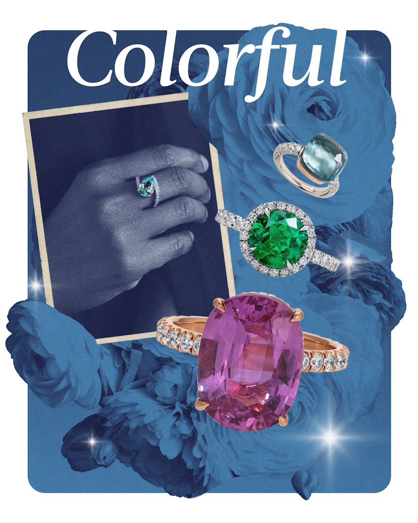 2025 engagement ring trend: colorful.