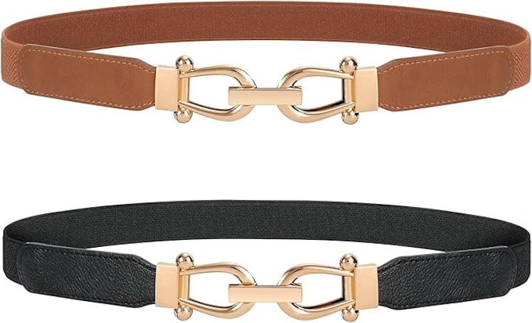 JASGOOD Retro Stretchy Waist Belt (2-Pack)