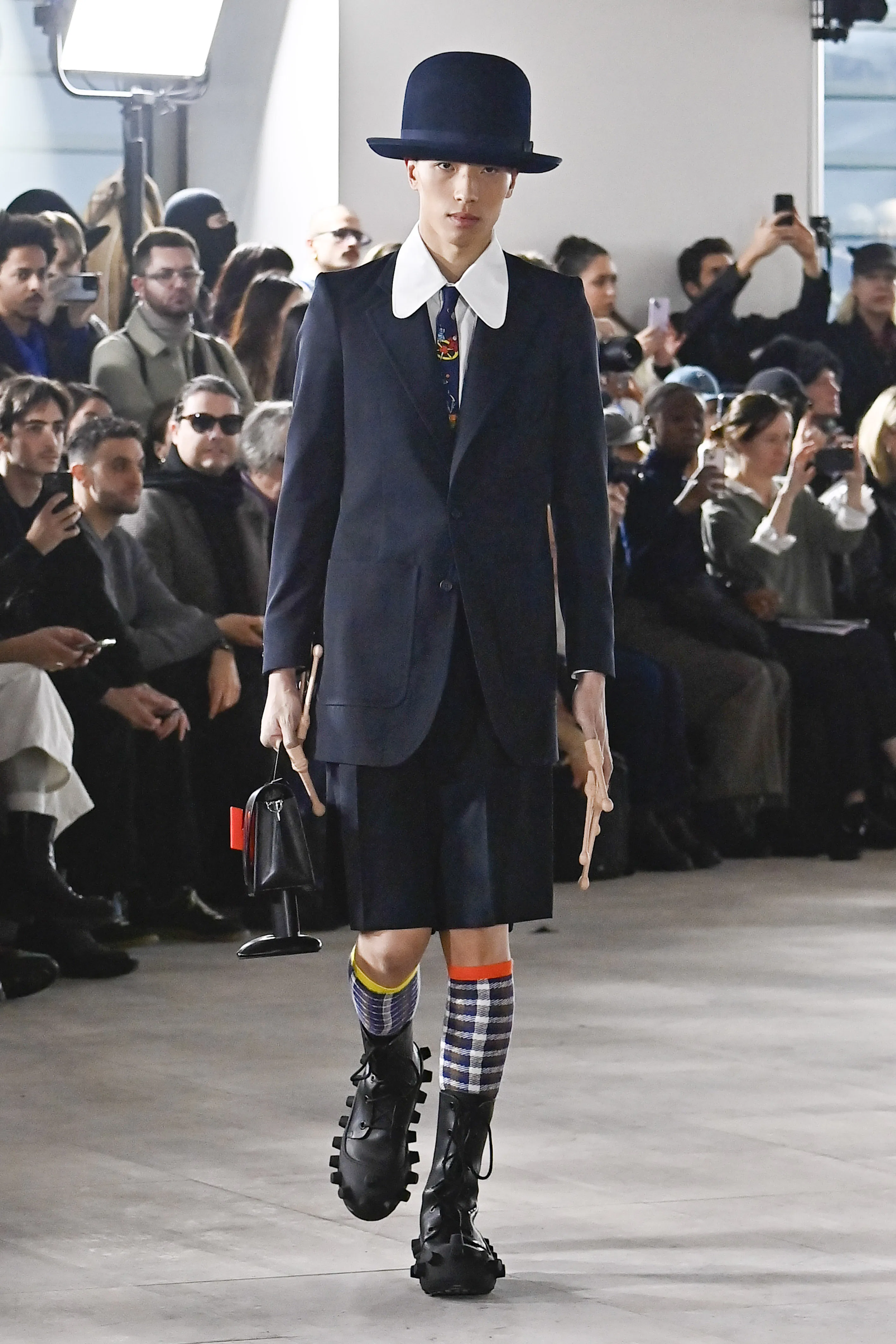 PARIS, FRANCE - JANUARY 22: A model walks the runway during the Walter Van Beirendonck Ready to Wear...