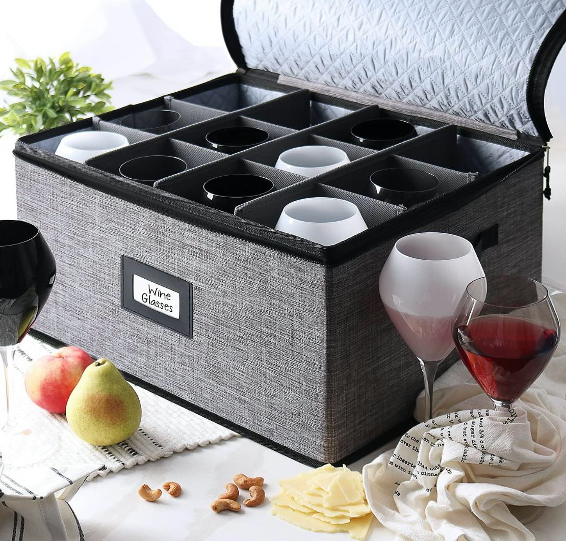 Hearth &amp; Harbor Wine Glass Storage Box