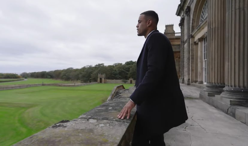 Grant filming The Bachelor in Scotland. Screenshot via YouTube